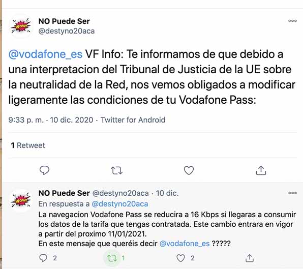 SMS twitter vodafone pass
