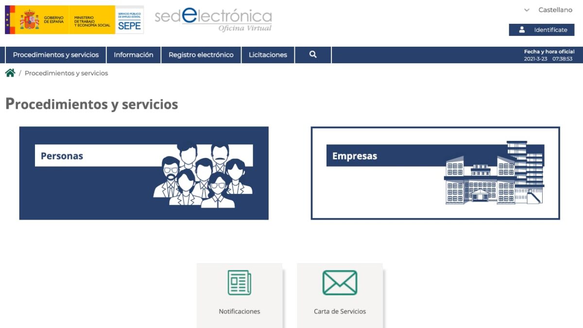 sede electrónica del SEPE
