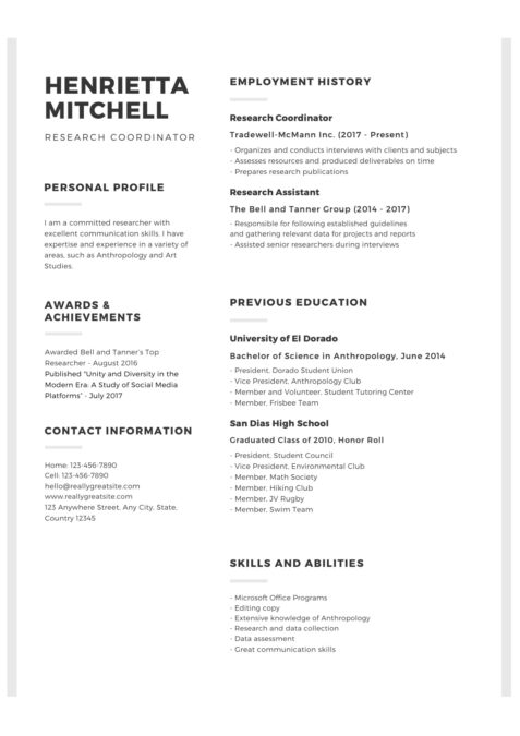 cv en ingles